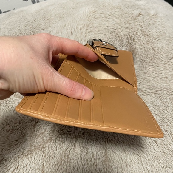 Coach Brown Tan Signature Jacquard Wallet - Picture 9 of 16
